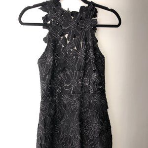 High Neck Black Lace Dress